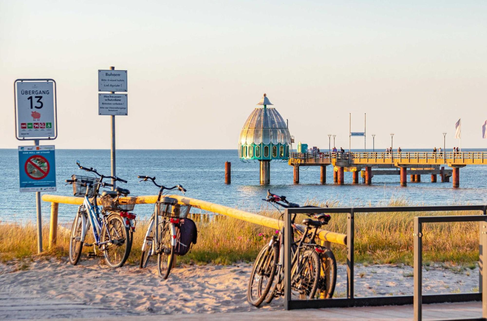 Kranichtanz An Der Seebruecke Zingst Buitenkant foto